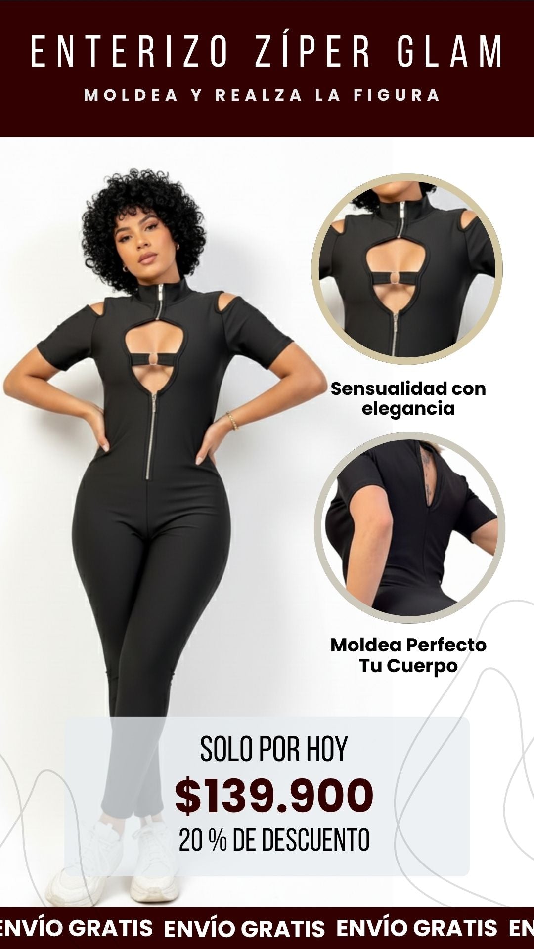 Enterizo Zíper Glam-Cut-Out